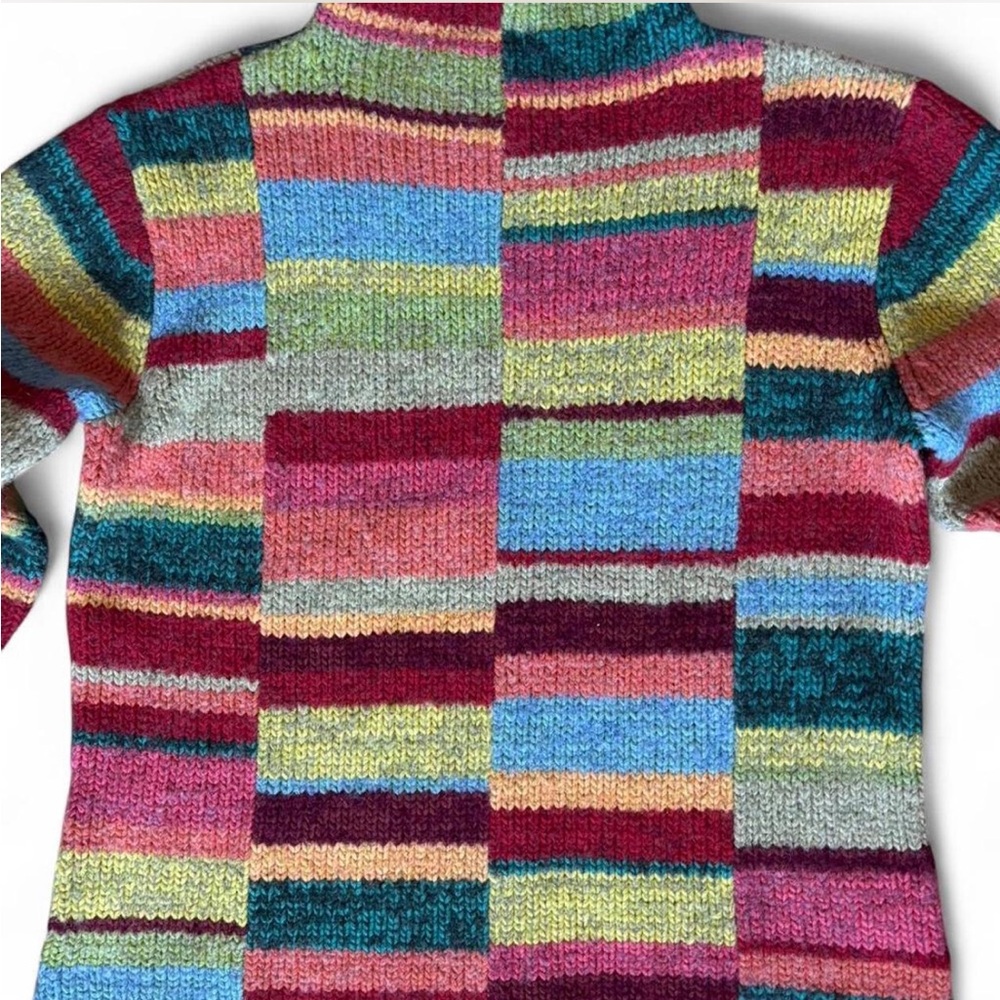 Vintage Talbots Patchwork Turtleneck Sweater - image 2